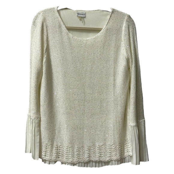 Sioni Studio Women’s Long Sleeve Sequin Pullover‎ Blouse   Sz M - Picture 1 of 8